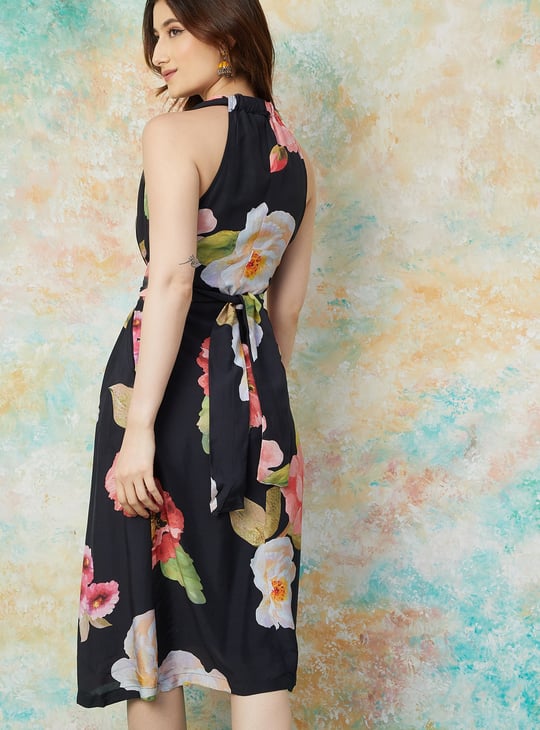 MELANGE Floral Print A-line Dress