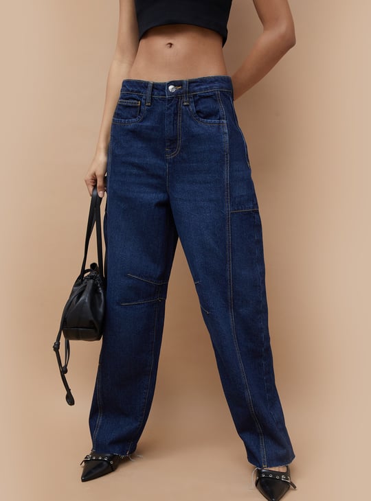 GINGER Dark Wash Baggy Fit Jeans