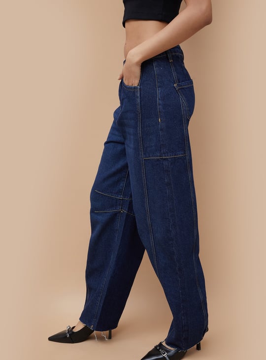 GINGER Dark Wash Baggy Fit Jeans
