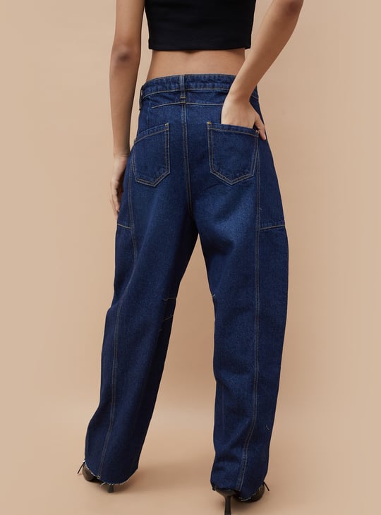 GINGER Dark Wash Baggy Fit Jeans