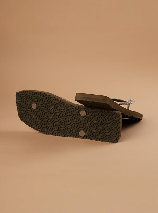 GINGER Embellished V-strap Flip Flops