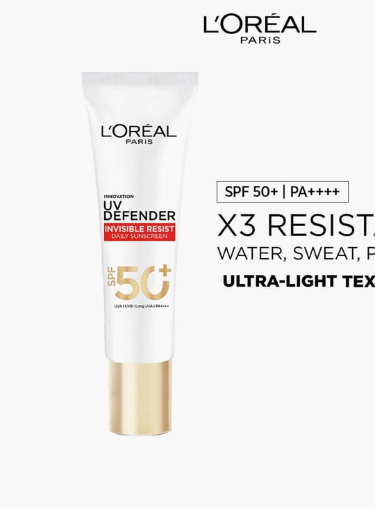 LOREAL PARIS UV Defender Invisible Resist Daily Sunscreen SPF50+ PA++++  - 30 ml