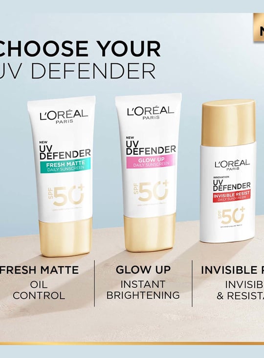 LOREAL PARIS UV Defender Invisible Resist Daily Sunscreen SPF50+ PA++++  - 30 ml