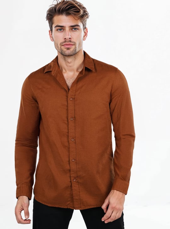 CELIO Textured Regular Fit Shirt