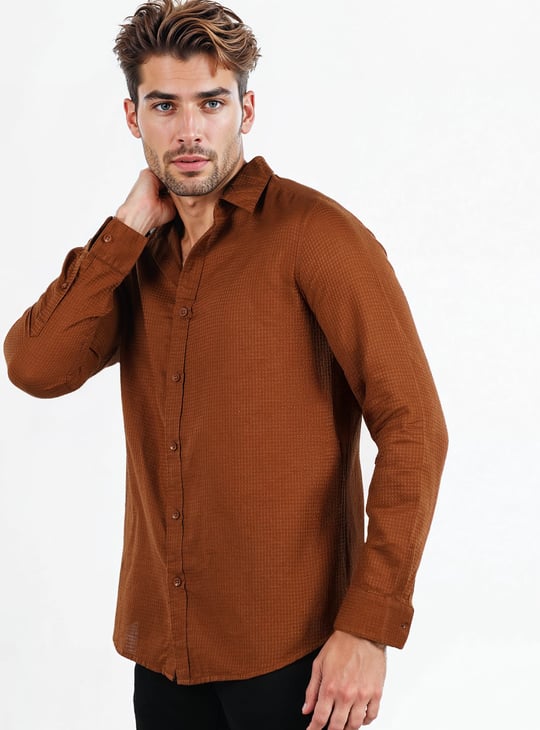 CELIO Textured Regular Fit Shirt