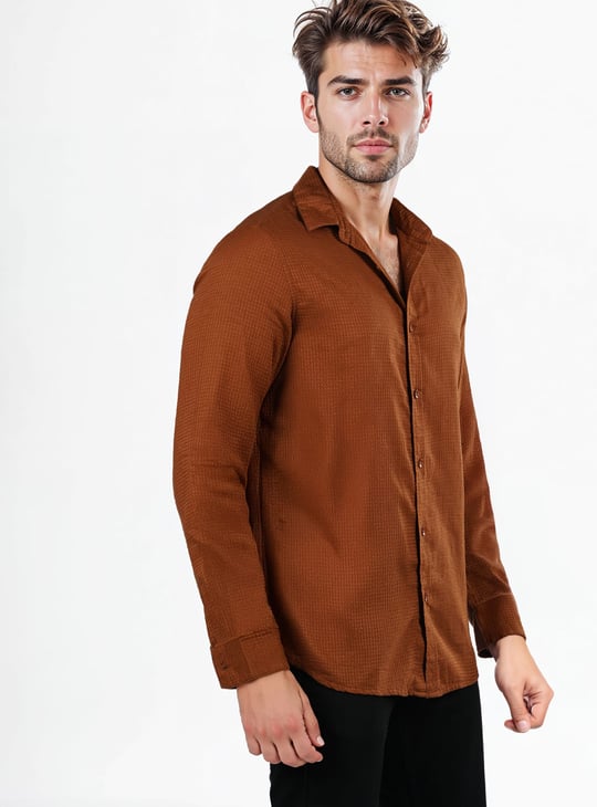 CELIO Textured Regular Fit Shirt