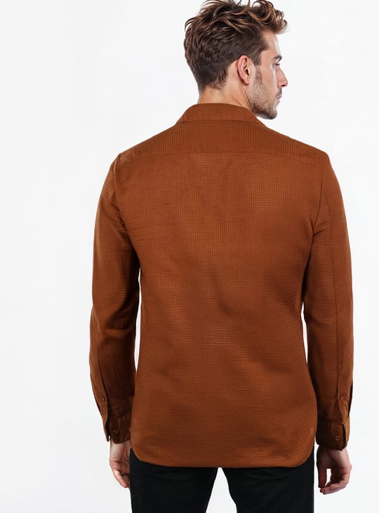 CELIO Textured Regular Fit Shirt