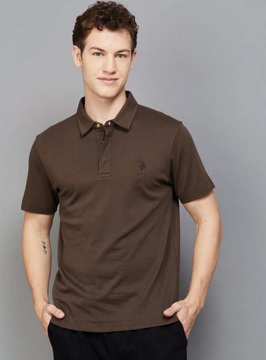 US POLO ASSN Solid Slim Fit Polo T-shirt