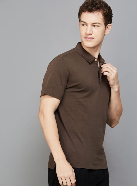 US POLO ASSN Solid Slim Fit Polo T-shirt