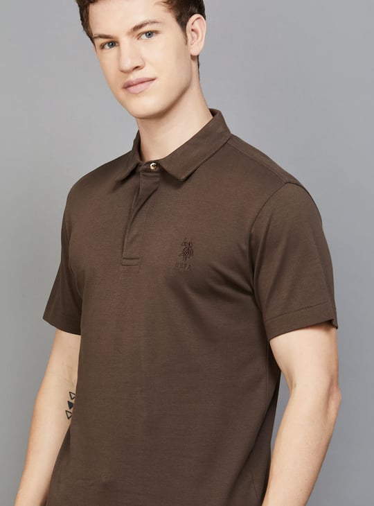 US POLO ASSN Solid Slim Fit Polo T-shirt