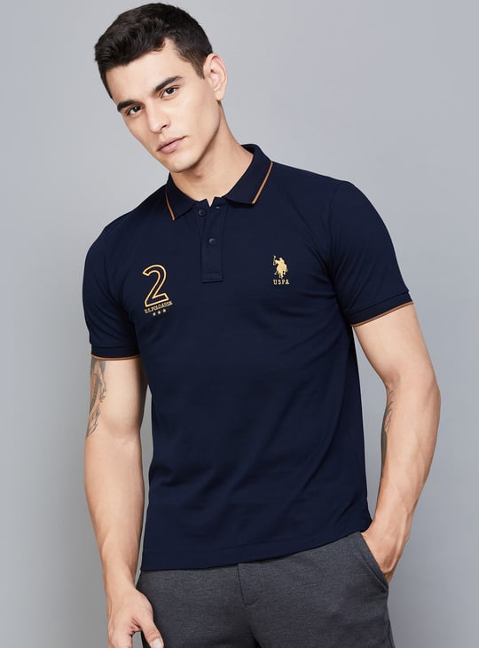 US POLO ASSN Logo Embroidered Slim Fit Polo T-shirt