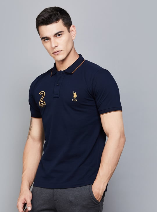 US POLO ASSN Logo Embroidered Slim Fit Polo T-shirt