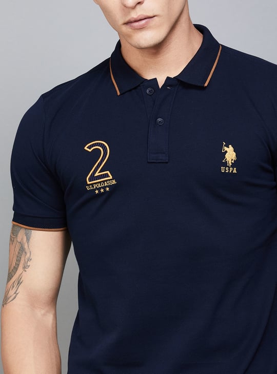 US POLO ASSN Logo Embroidered Slim Fit Polo T-shirt