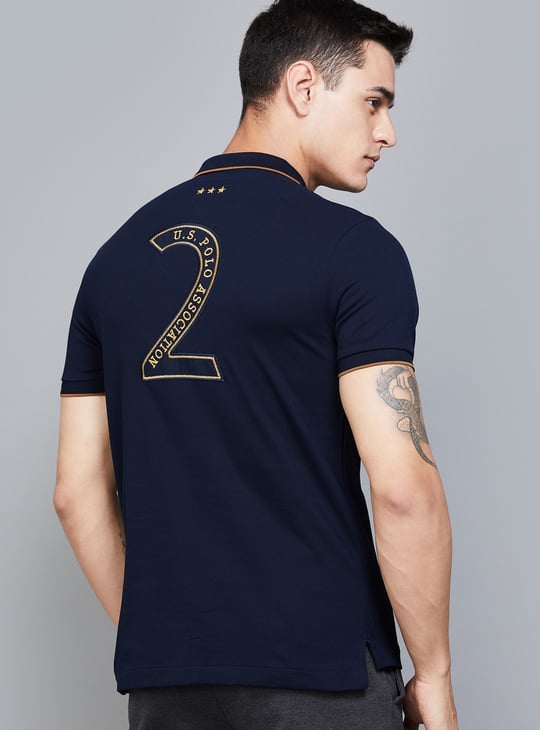 US POLO ASSN Logo Embroidered Slim Fit Polo T-shirt