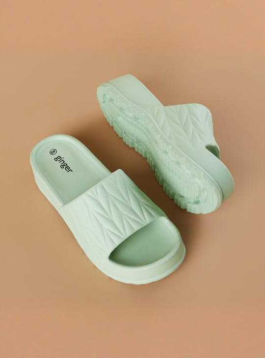 GINGER Textured Platform Sliders