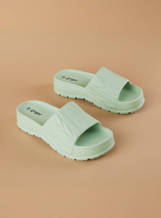 GINGER Textured Platform Sliders