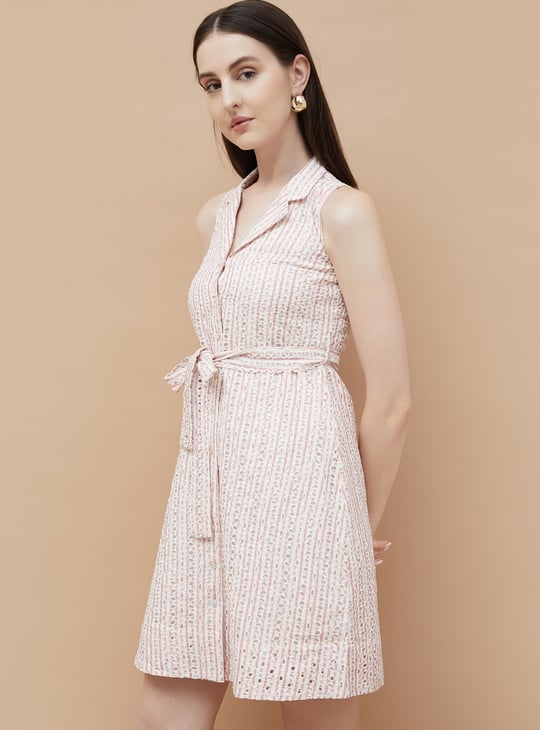 CODE Schiffli Embroidered Shirt Dress