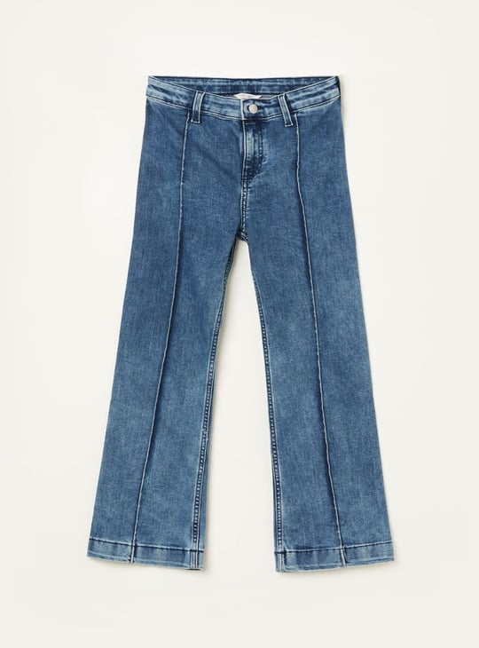 US POLO ASSN KIDS Girls Washed Wide Leg Jeans