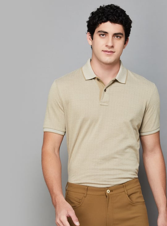 FAHRENHEIT Textured Polo T-shirt
