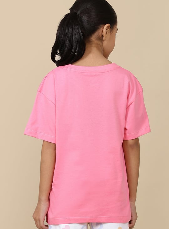 KIDSVILLE Girls Elsa & Anna Printed Oversized T-shirt