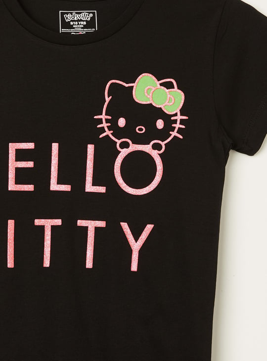 KIDSVILLE Girls Hello Kitty Print T-shirt
