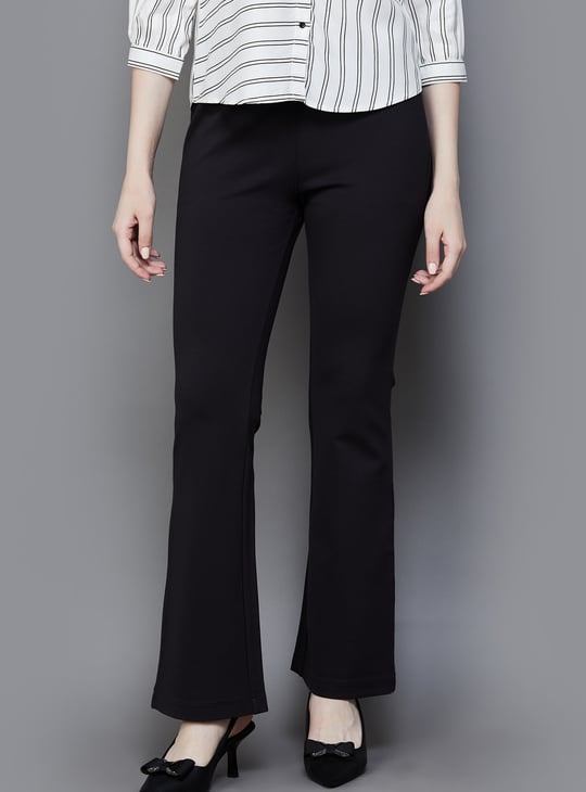 XPOSE Solid Flared Trousers