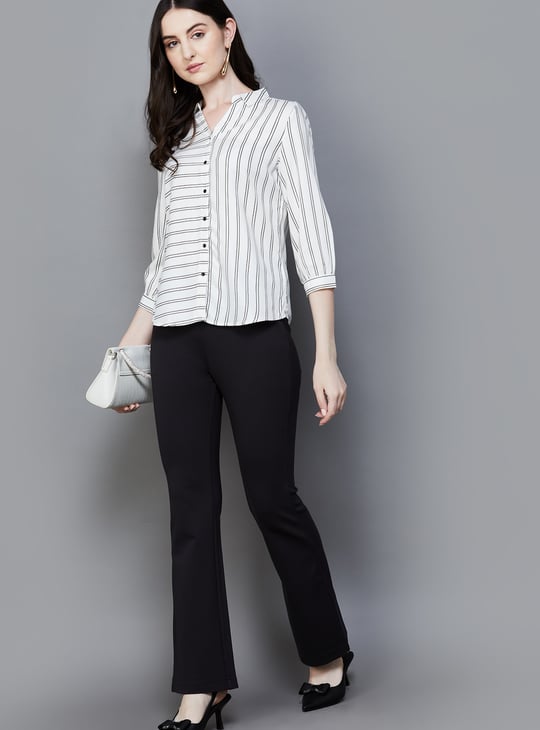 XPOSE Solid Flared Trousers