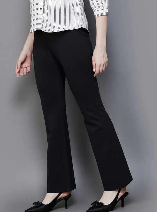 XPOSE Solid Flared Trousers