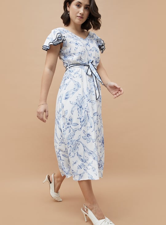 CODE Floral Print Midi Dress