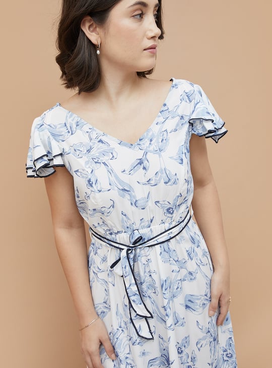 CODE Floral Print Midi Dress