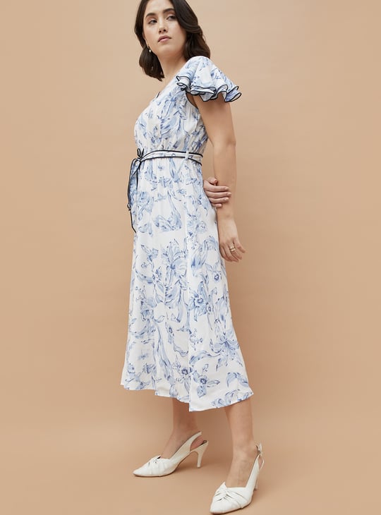 CODE Floral Print Midi Dress