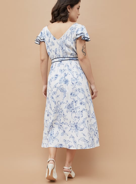 CODE Floral Print Midi Dress
