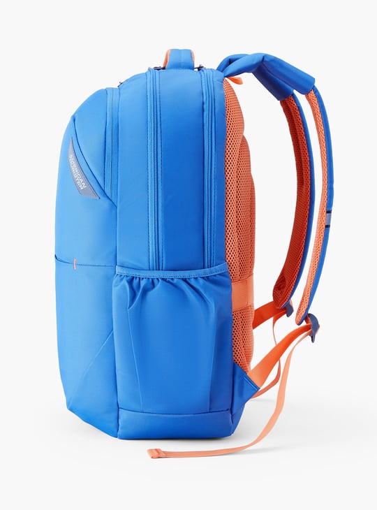 americana leather zipitop backpack - Custom Made Backpack Backpack organizer The front flap opening Colour:Night Blue/Baltic ECOHUB 17'' Travel Backpack,