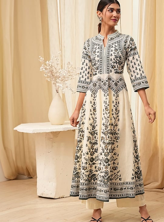 BIBA Floral Print Anarkali Kurta Set