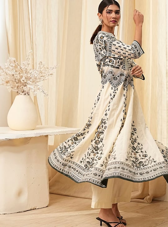 BIBA Floral Print Anarkali Kurta Set