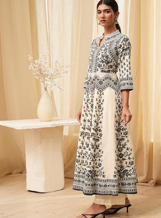 BIBA Floral Print Anarkali Kurta Set