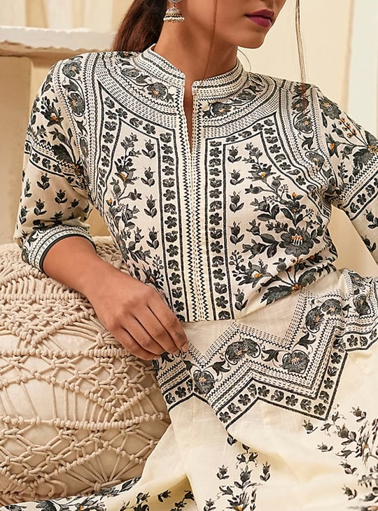 BIBA Floral Print Anarkali Kurta Set