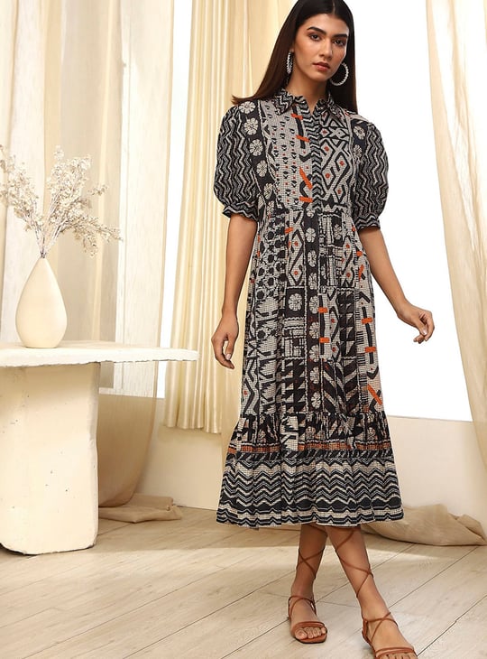 BIBA Printed A-line Ethnic Dress