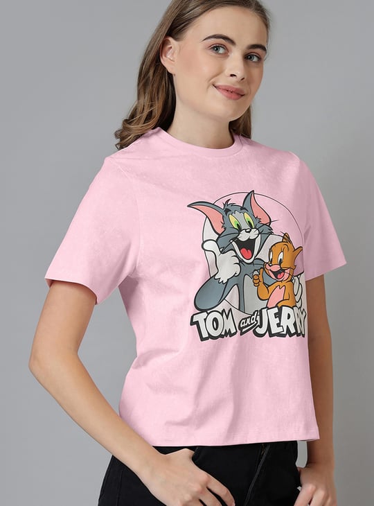 FREE AUTHORITY Tom and Jerry Print T-shirt