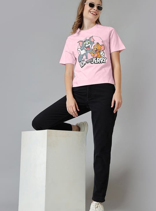 FREE AUTHORITY Tom and Jerry Print T-shirt