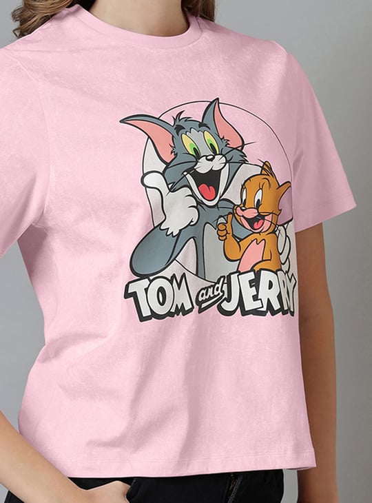 FREE AUTHORITY Tom and Jerry Print T-shirt