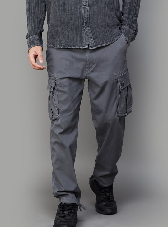 AMERICAN EAGLE Solid Regular Fit Cargos