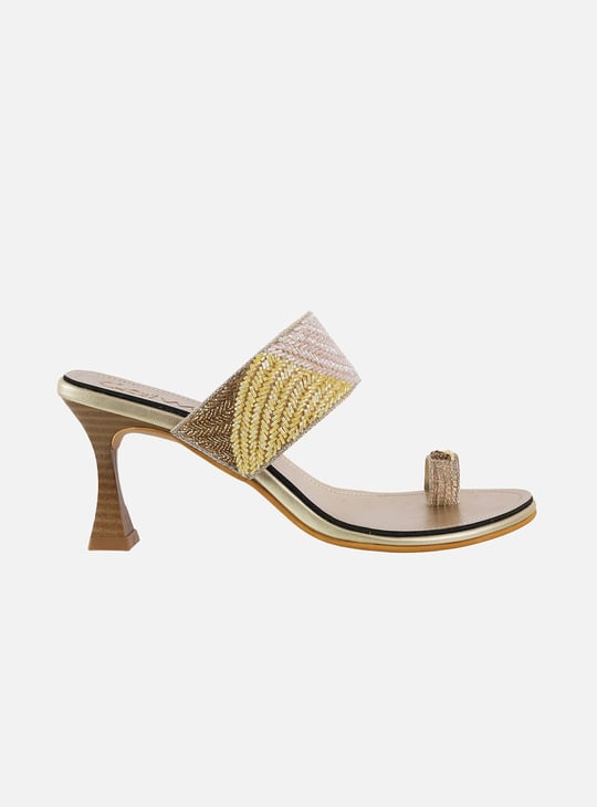 CATWALK Embellished Strap Spool Heels