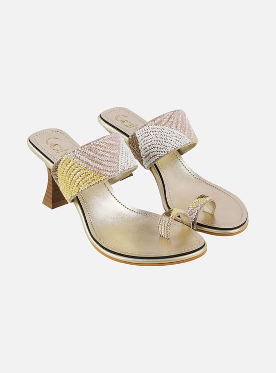 CATWALK Embellished Strap Spool Heels