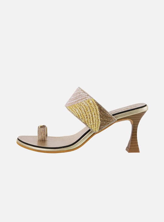 CATWALK Embellished Strap Spool Heels