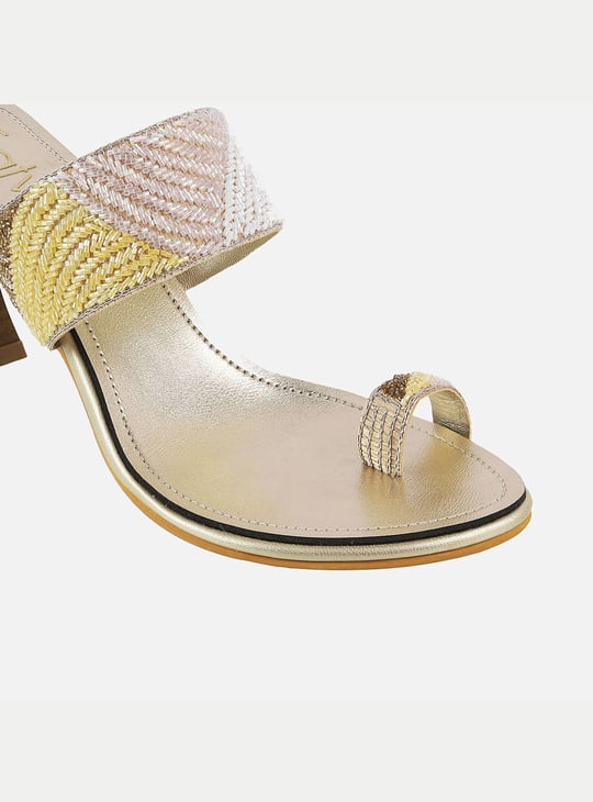 CATWALK Embellished Strap Spool Heels