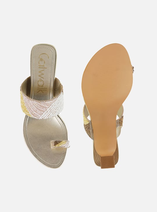 CATWALK Embellished Strap Spool Heels