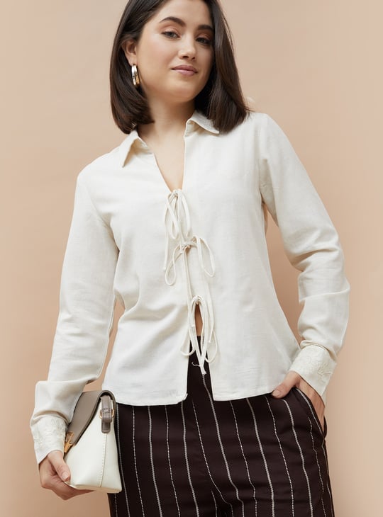 CODE Solid Tie-Up Front Top