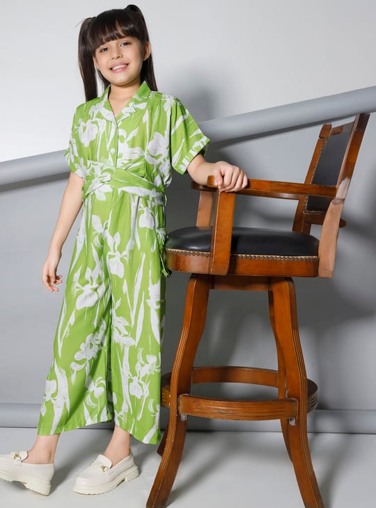 PEPPERMINT Girls Floral Print Jumpsuit