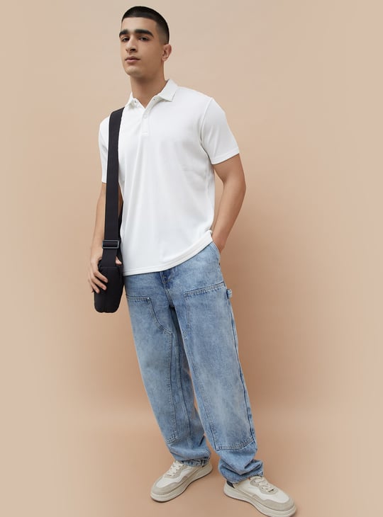 FORCA Ribbed Knit Polo T-shirt